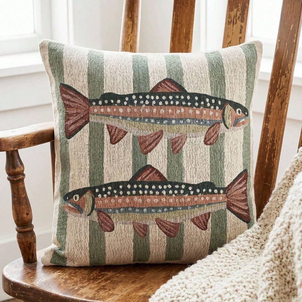 Pillow Insert 18X18 - 레인보우 트라우트 쿠션 18x18 피쉬 캐빈