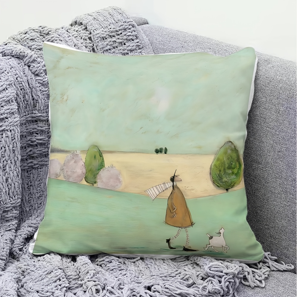 Pillow Insert 18X18 - 1개 패션 만화 프린트 베개 커버,