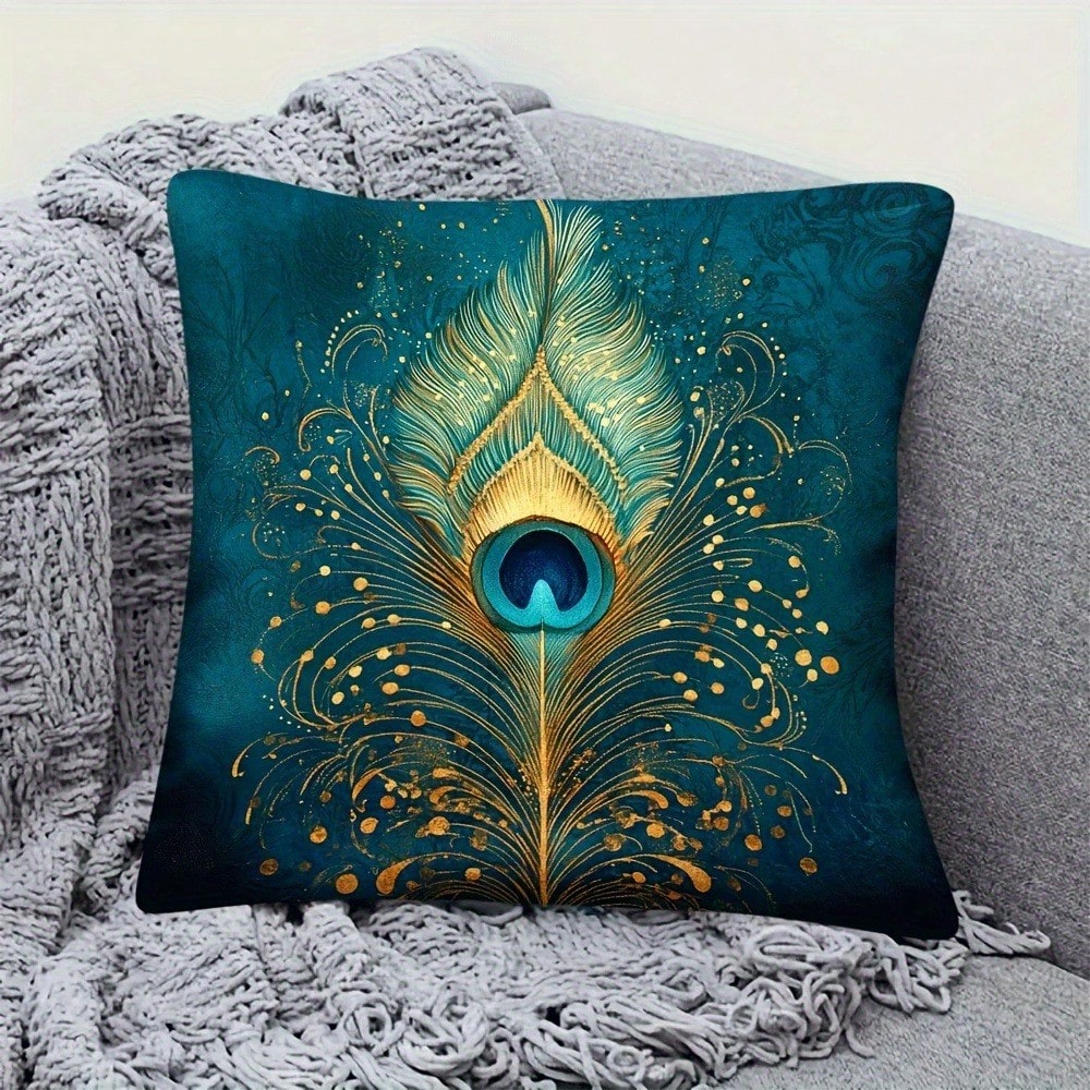 18x18인치 녹색 터키석 공작새 깃털 장식 쿠션 커버 - Pillow Insert 18X18 리뷰 및 가격