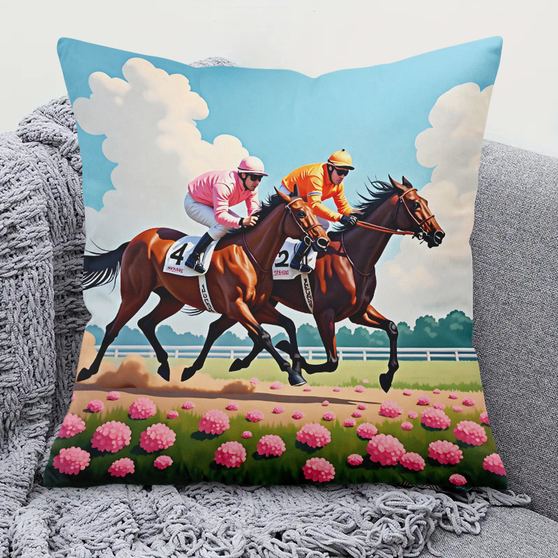1개 말 경주 베개 커버 18x18인치 – 자키 및 경 - Pillow Insert 18X18 리뷰 및 가격