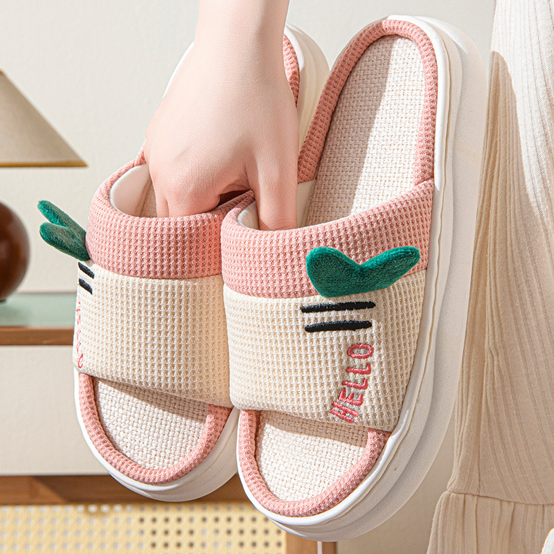 새로운 스타일의 여성용 린넨 슬리퍼, 실내용, 사계절용 - Home Textile 리뷰 및 가격